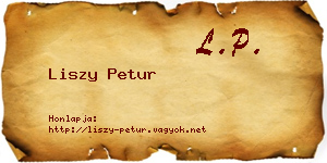 Liszy Petur névjegykártya